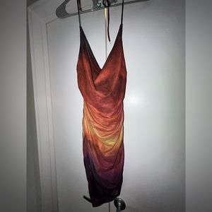 Motel scrunched sunset ombré dress